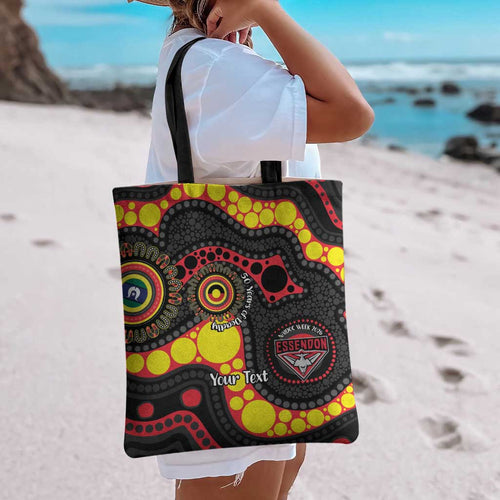Essendon Bombers NAIDOC Week 2026 Personalised Tote Bag 50 Years of Deadly Aboriginal Art