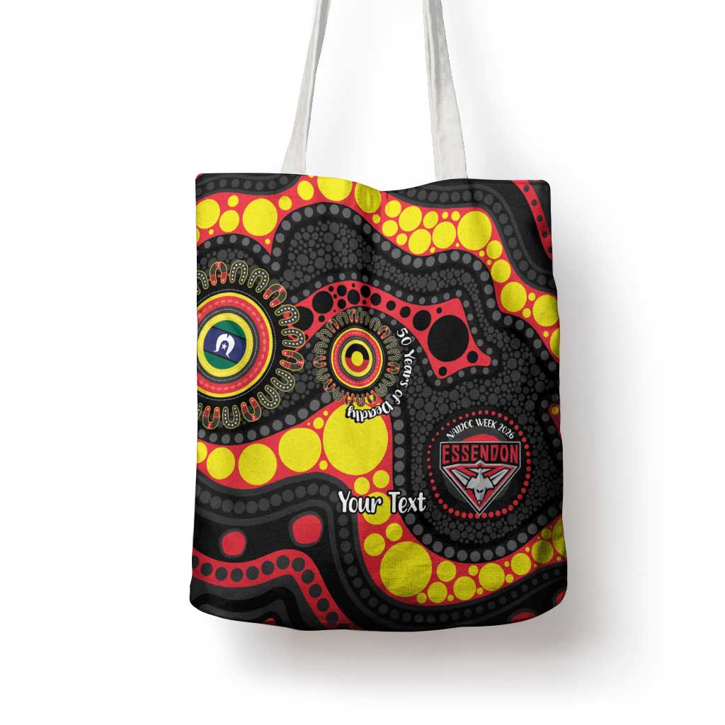 Essendon Bombers NAIDOC Week 2026 Personalised Tote Bag 50 Years of Deadly Aboriginal Art