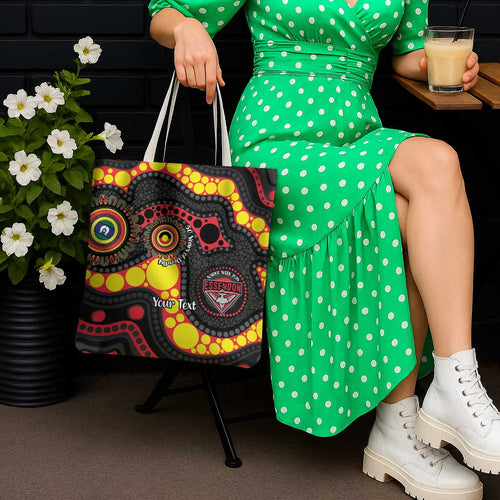 Essendon Bombers NAIDOC Week 2026 Personalised Tote Bag 50 Years of Deadly Aboriginal Art