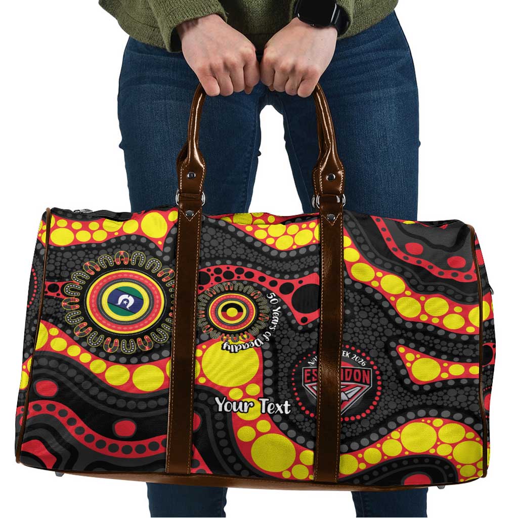 Essendon Bombers NAIDOC Week 2026 Personalised Travel Bag 50 Years of Deadly Aboriginal Art