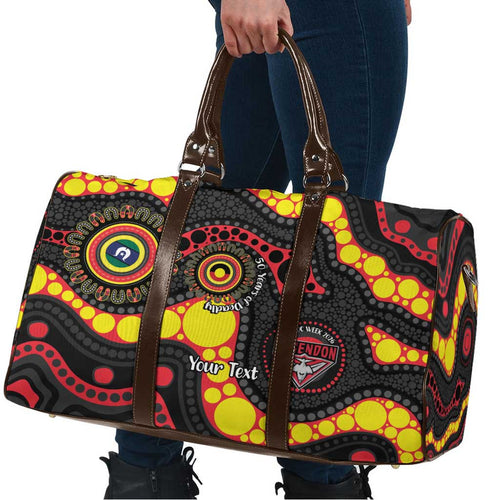 Essendon Bombers NAIDOC Week 2026 Personalised Travel Bag 50 Years of Deadly Aboriginal Art