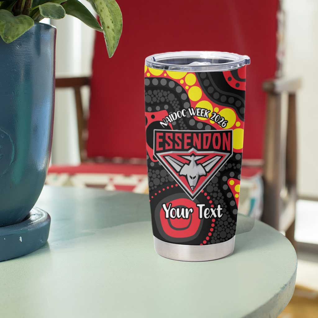 Essendon Bombers NAIDOC Week 2026 Personalised Tumbler Cup 50 Years of Deadly Aboriginal Art
