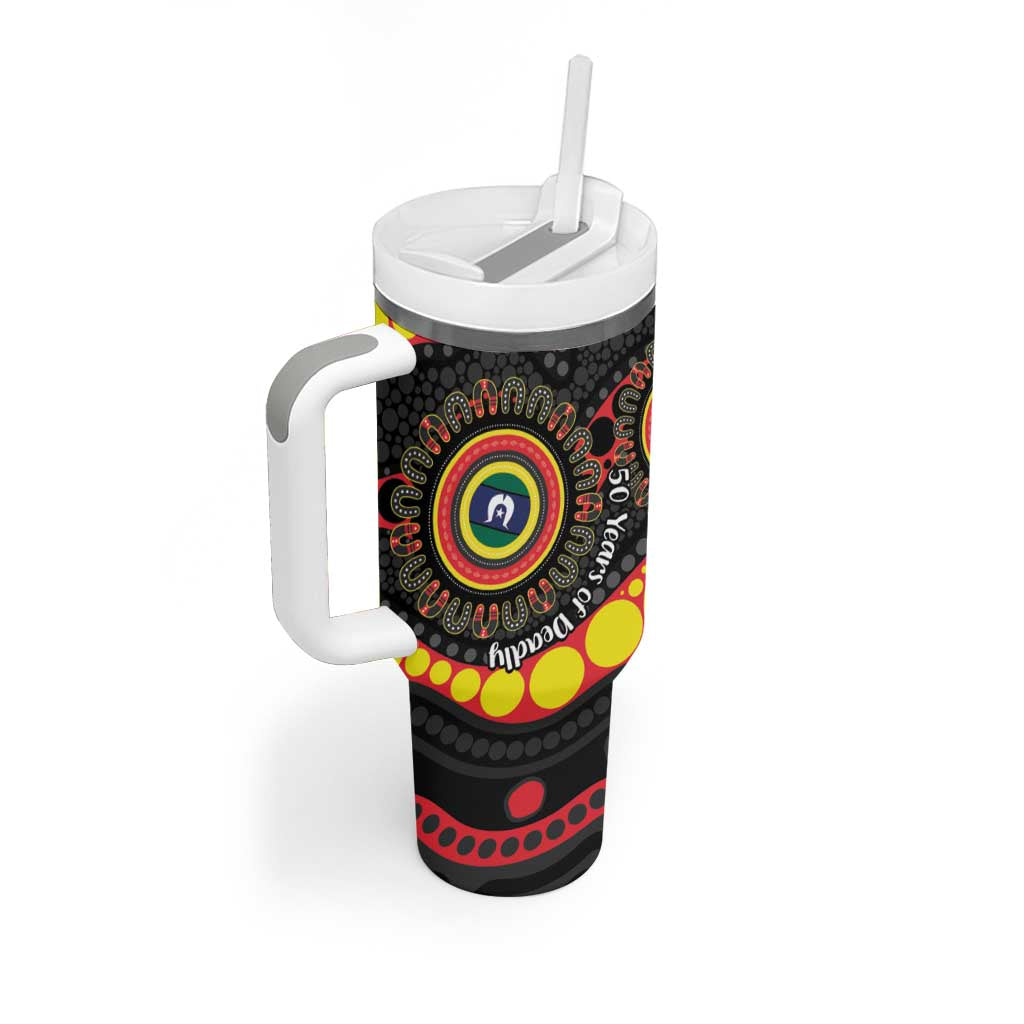 Essendon Bombers NAIDOC Week 2026 Personalised Tumbler With Handle 50 Years of Deadly Aboriginal Art