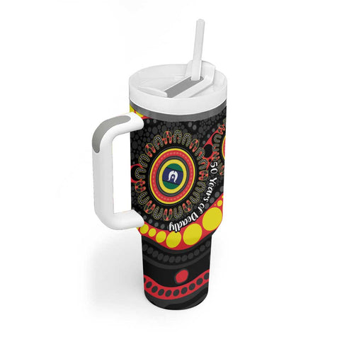 Essendon Bombers NAIDOC Week 2026 Personalised Tumbler With Handle 50 Years of Deadly Aboriginal Art