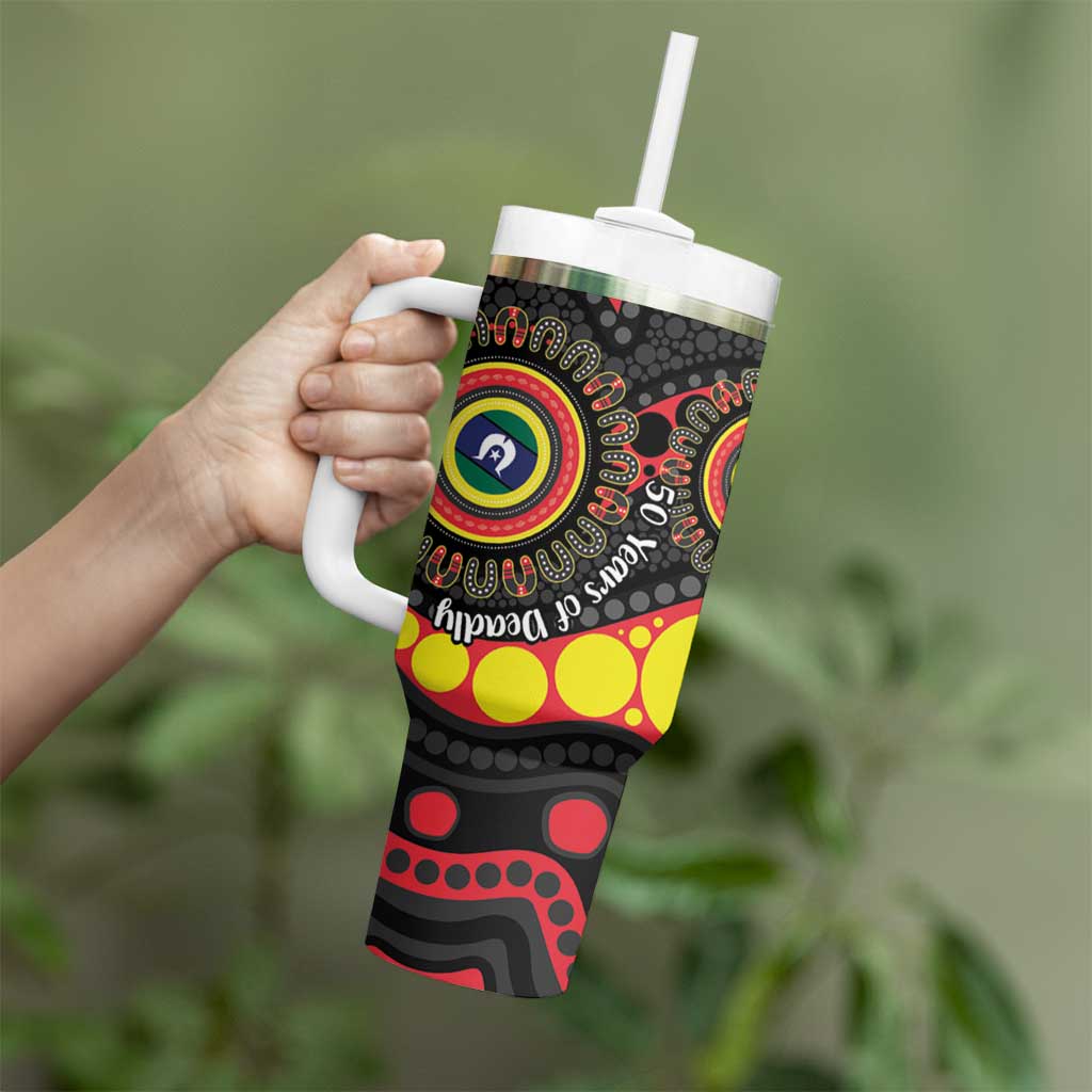 Essendon Bombers NAIDOC Week 2026 Personalised Tumbler With Handle 50 Years of Deadly Aboriginal Art