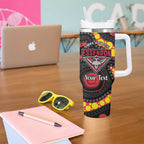 Essendon Bombers NAIDOC Week 2026 Personalised Tumbler With Handle 50 Years of Deadly Aboriginal Art