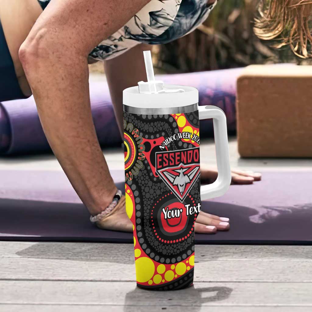 Essendon Bombers NAIDOC Week 2026 Personalised Tumbler With Handle 50 Years of Deadly Aboriginal Art