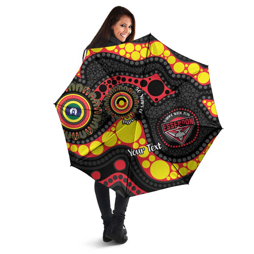 Essendon Bombers NAIDOC Week 2026 Personalised Umbrella 50 Years of Deadly Aboriginal Art