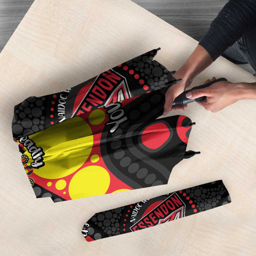 Essendon Bombers NAIDOC Week 2026 Personalised Umbrella 50 Years of Deadly Aboriginal Art