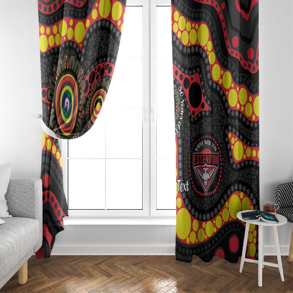 Essendon Bombers NAIDOC Week 2026 Personalised Window Curtain 50 Years of Deadly Aboriginal Art
