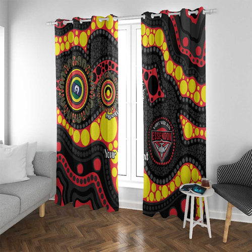 Essendon Bombers NAIDOC Week 2026 Personalised Window Curtain 50 Years of Deadly Aboriginal Art