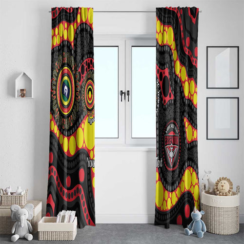 Essendon Bombers NAIDOC Week 2026 Personalised Window Curtain 50 Years of Deadly Aboriginal Art