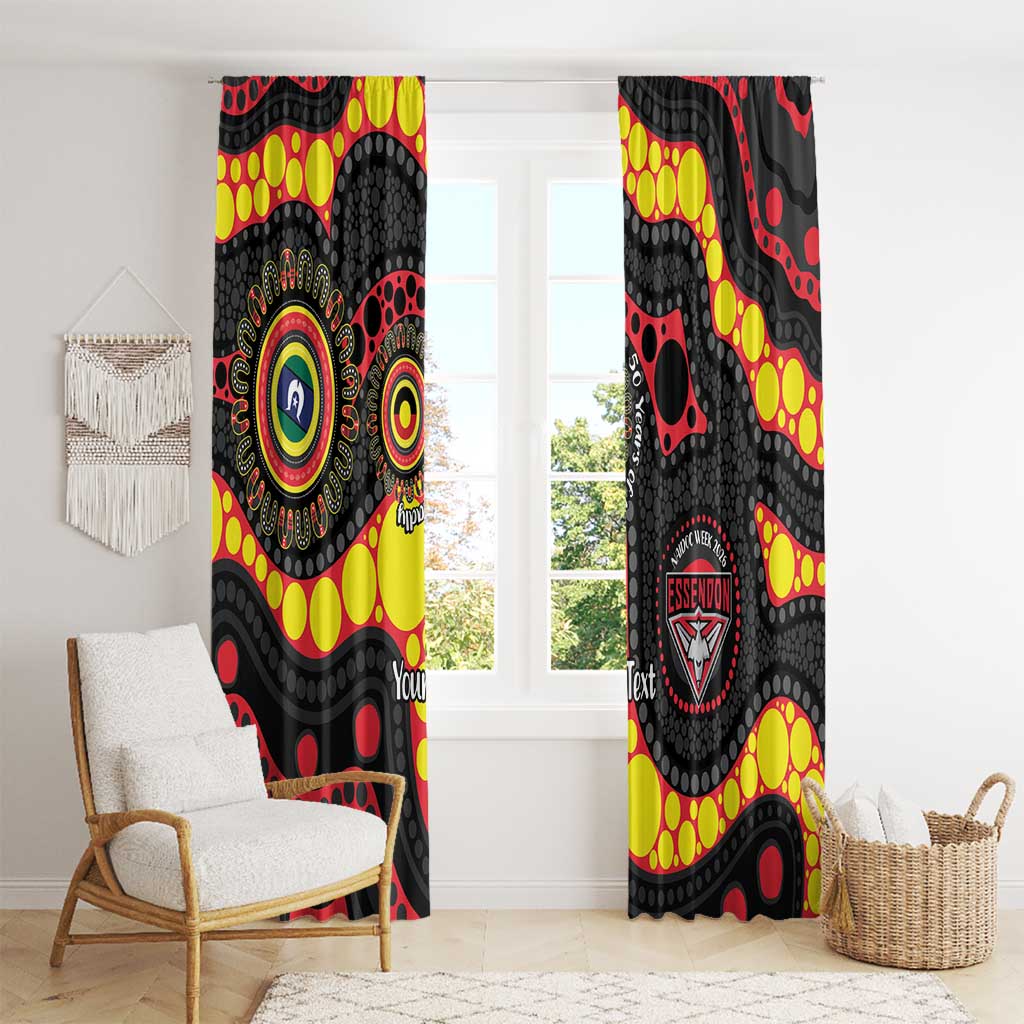 Essendon Bombers NAIDOC Week 2026 Personalised Window Curtain 50 Years of Deadly Aboriginal Art