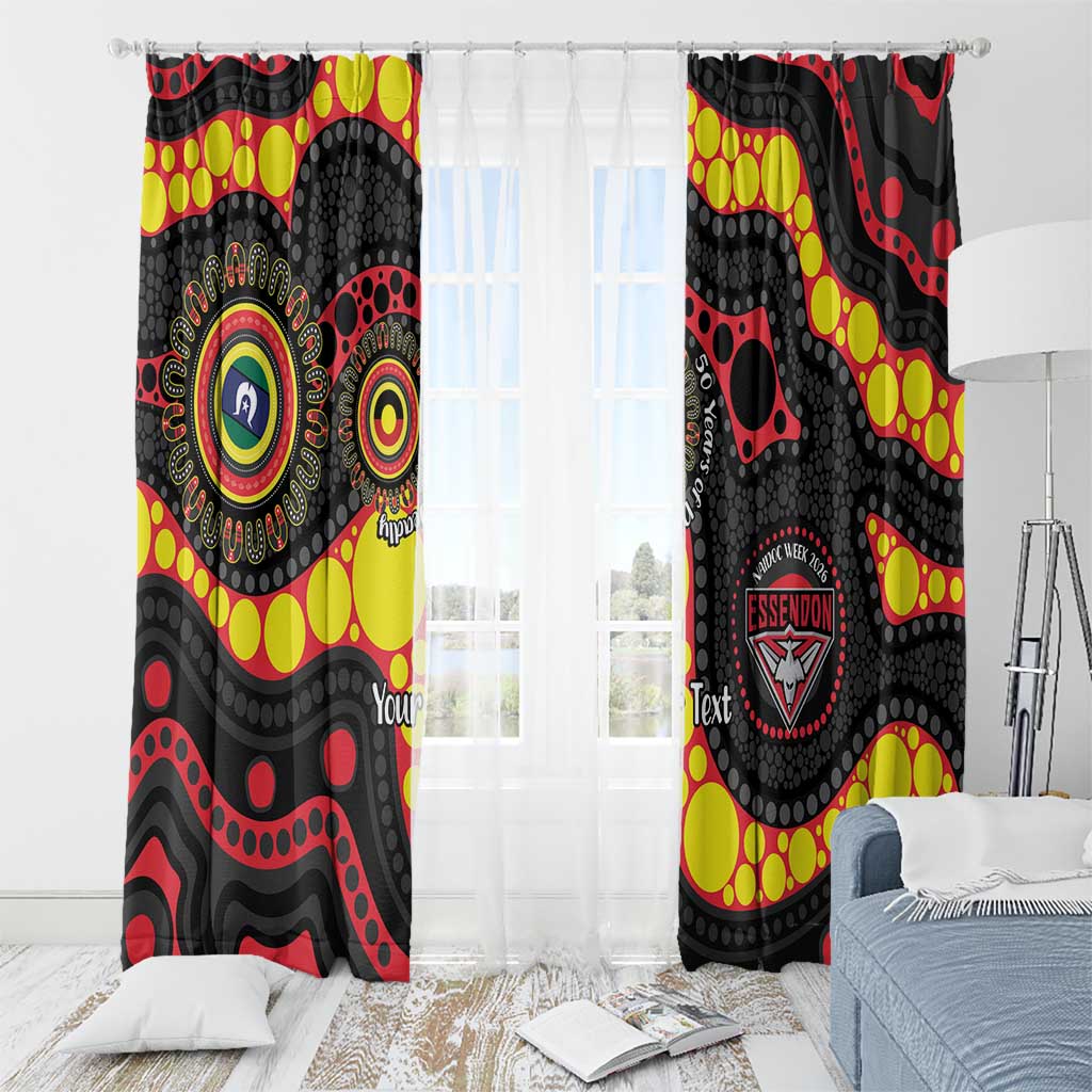 Essendon Bombers NAIDOC Week 2026 Personalised Window Curtain 50 Years of Deadly Aboriginal Art