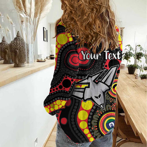 Essendon Bombers NAIDOC Week 2026 Personalised Women Casual Shirt 50 Years of Deadly Aboriginal Art
