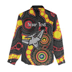 Essendon Bombers NAIDOC Week 2026 Personalised Women Casual Shirt 50 Years of Deadly Aboriginal Art