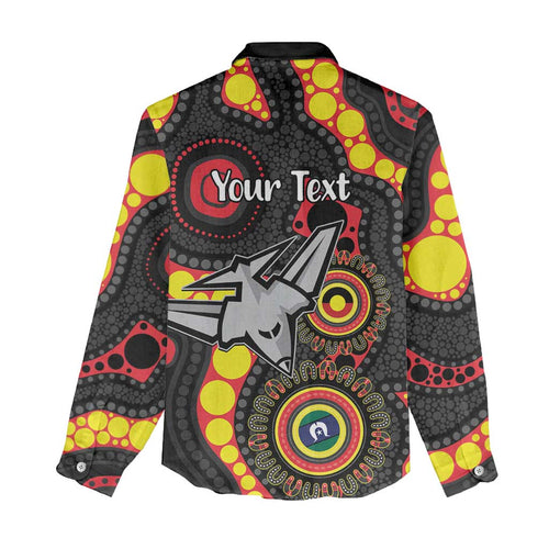 Essendon Bombers NAIDOC Week 2026 Personalised Women Casual Shirt 50 Years of Deadly Aboriginal Art