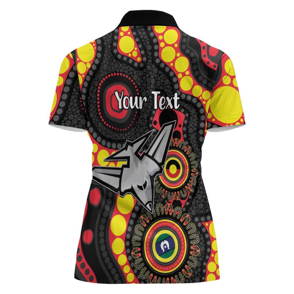 Essendon Bombers NAIDOC Week 2026 Personalised Women Polo Shirt 50 Years of Deadly Aboriginal Art