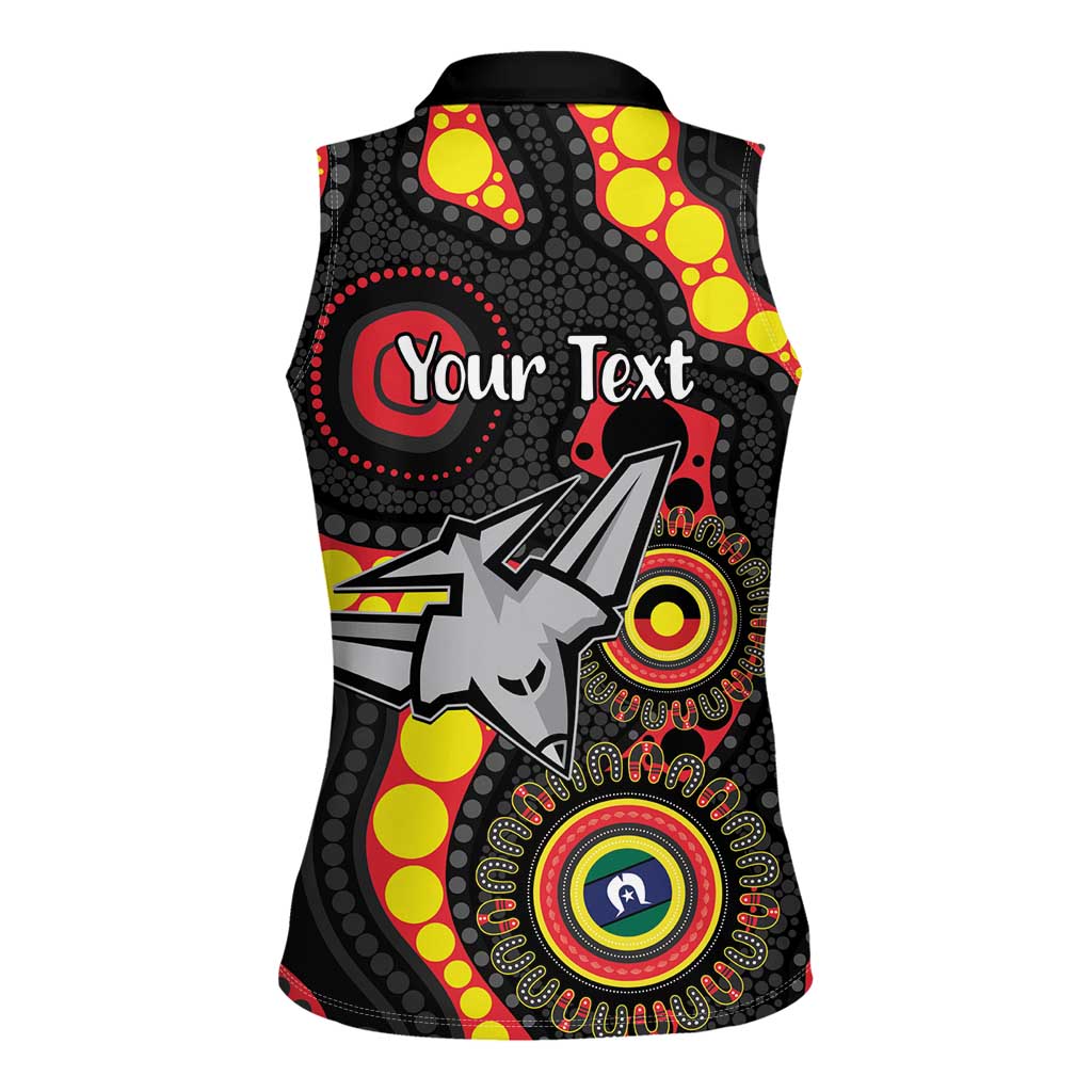 Essendon Bombers NAIDOC Week 2026 Personalised Women Sleeveless Polo Shirt 50 Years of Deadly Aboriginal Art