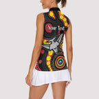 Essendon Bombers NAIDOC Week 2026 Personalised Women Sleeveless Polo Shirt 50 Years of Deadly Aboriginal Art