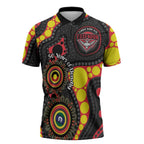 Essendon Bombers NAIDOC Week 2026 Personalised Zipper Polo Shirt 50 Years of Deadly Aboriginal Art