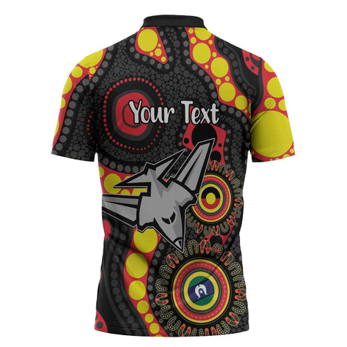 Essendon Bombers NAIDOC Week 2026 Personalised Zipper Polo Shirt 50 Years of Deadly Aboriginal Art