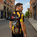 Essendon Bombers NAIDOC Week 2026 Personalised Zipper Polo Shirt 50 Years of Deadly Aboriginal Art