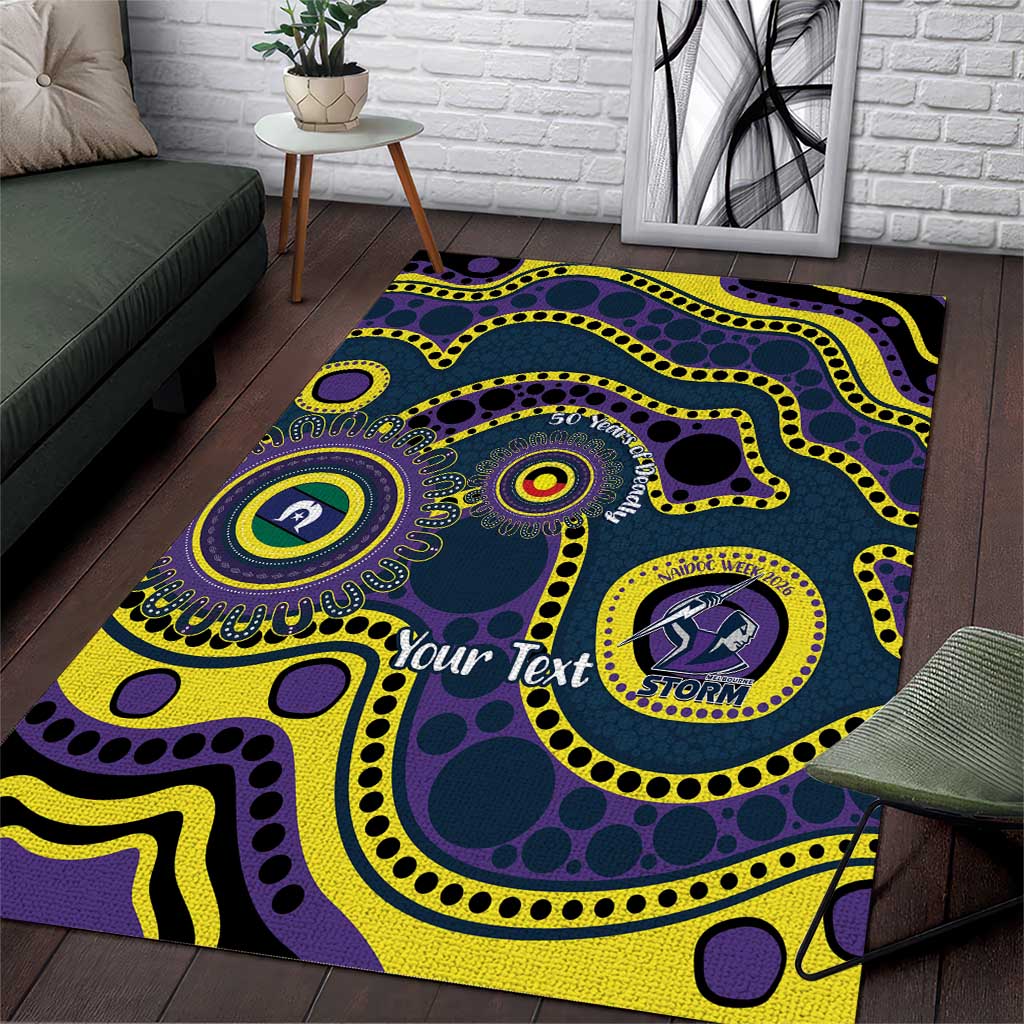 Storm NAIDOC Week 2026 Personalised Area Rug 50 Years of Deadly Aboriginal Art
