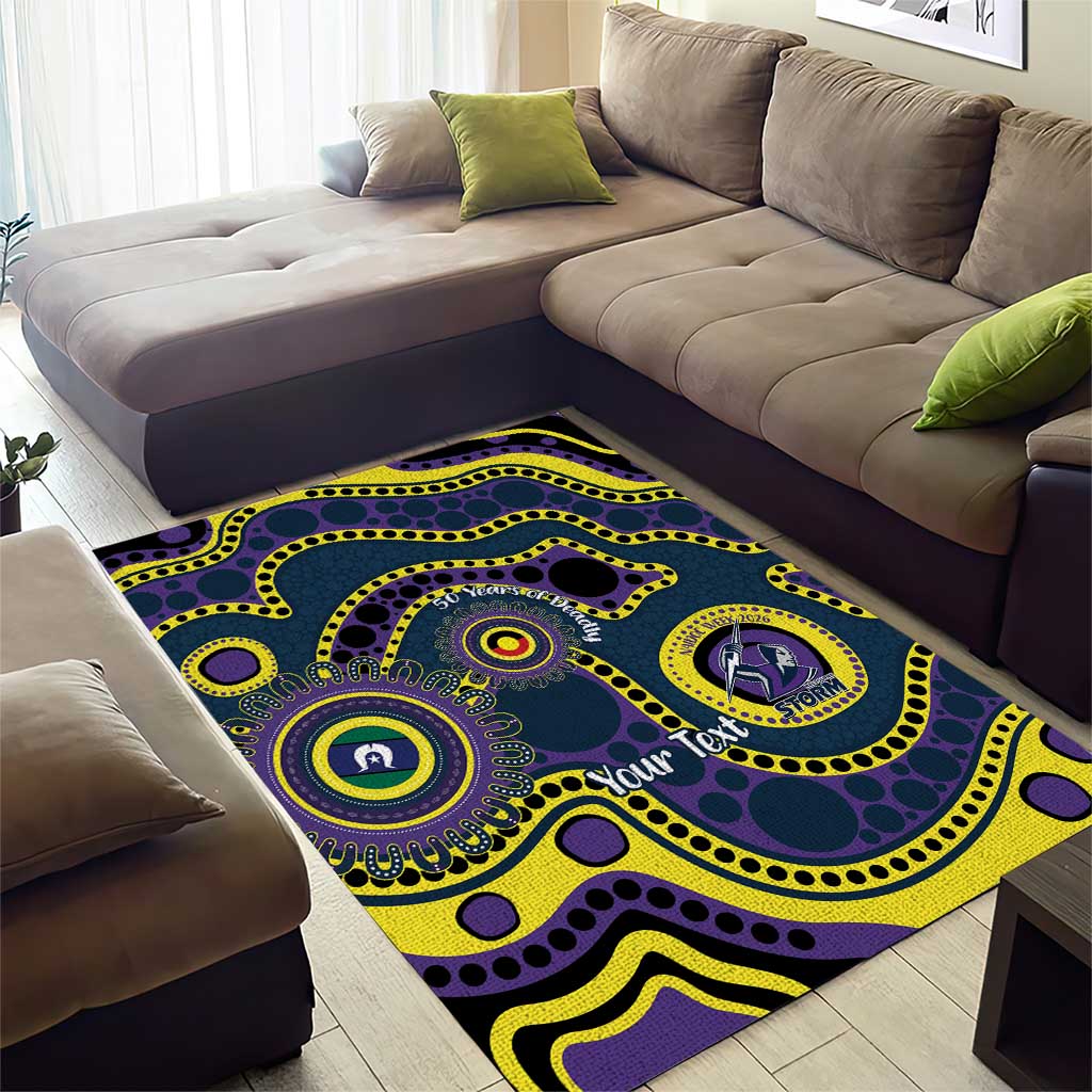 Storm NAIDOC Week 2026 Personalised Area Rug 50 Years of Deadly Aboriginal Art