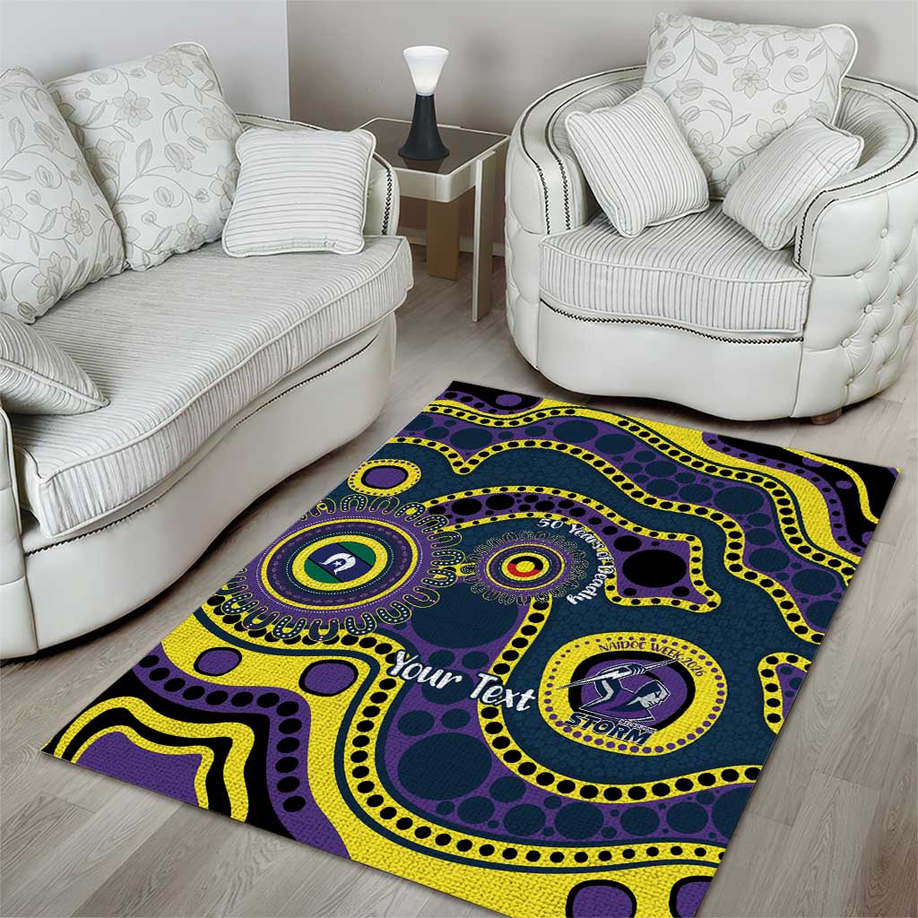Storm NAIDOC Week 2026 Personalised Area Rug 50 Years of Deadly Aboriginal Art