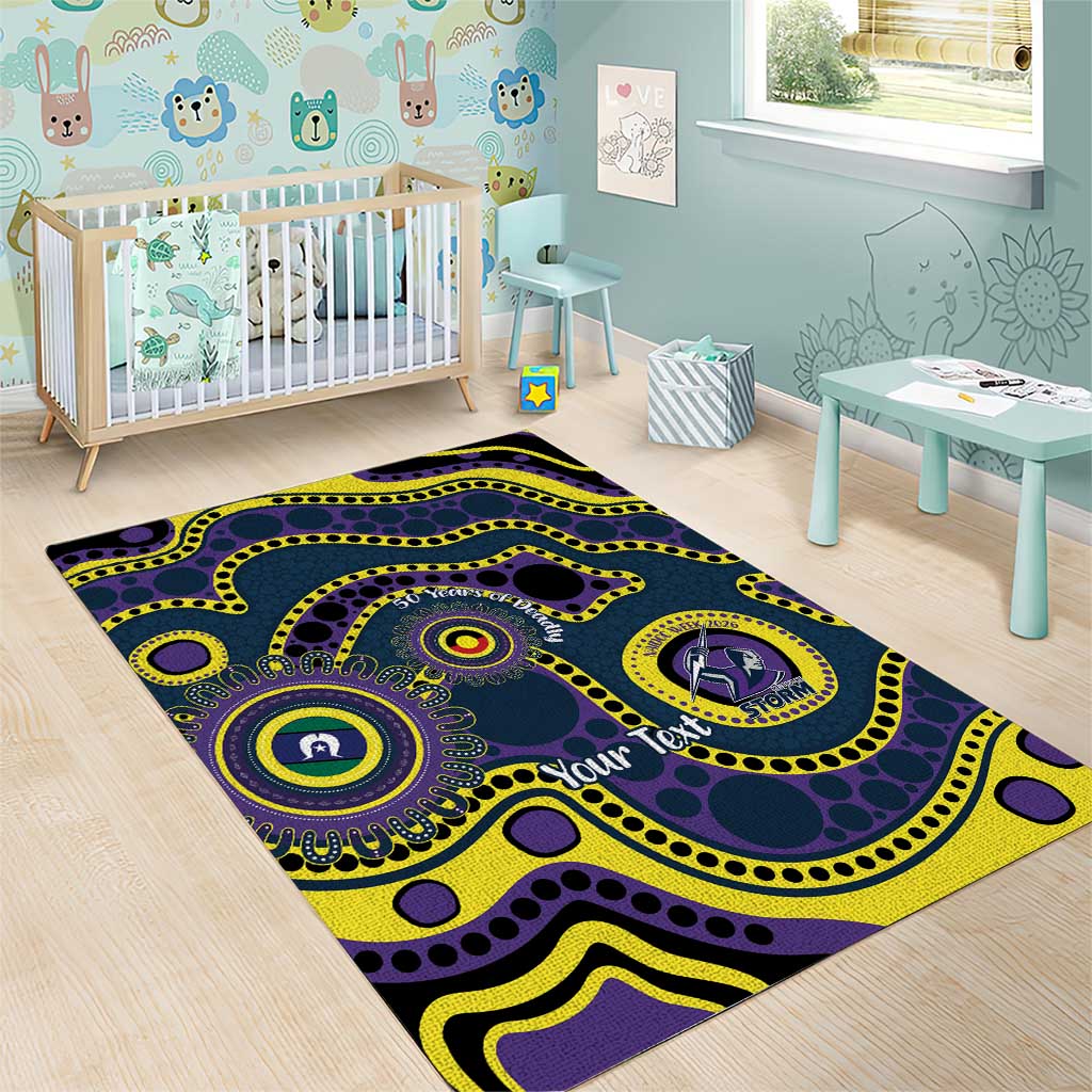 Storm NAIDOC Week 2026 Personalised Area Rug 50 Years of Deadly Aboriginal Art