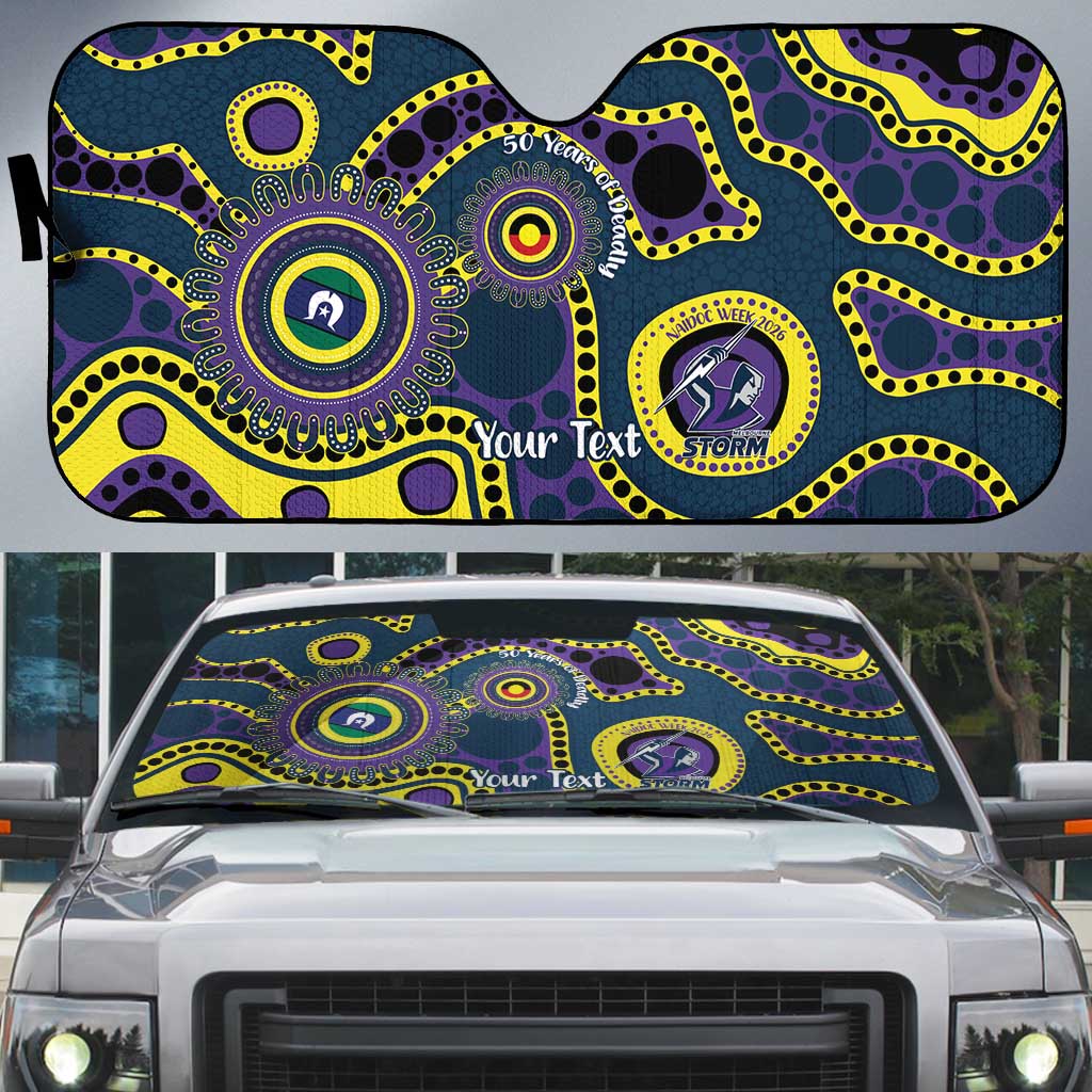 Storm NAIDOC Week 2026 Personalised Auto Sun Shade 50 Years of Deadly Aboriginal Art
