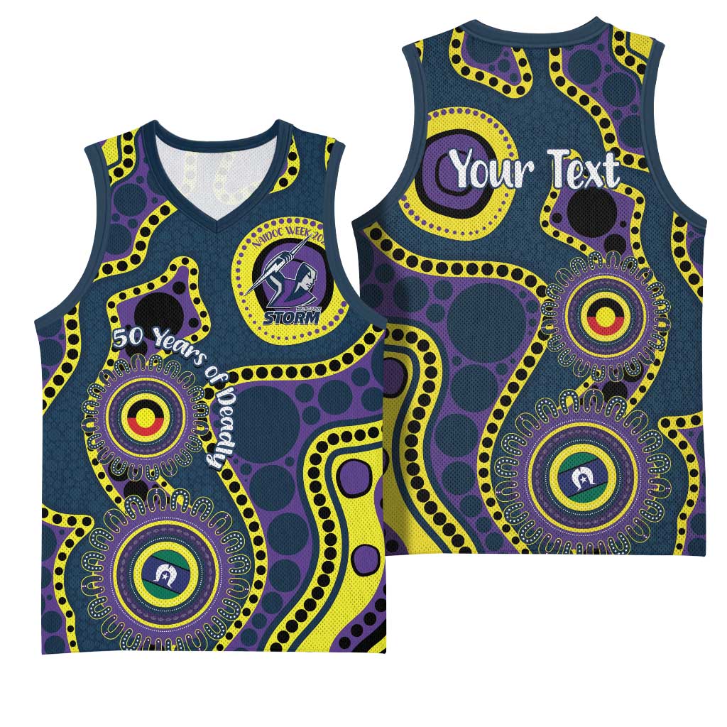 Storm NAIDOC Week 2026 Personalised Basketball Jersey 50 Years of Deadly Aboriginal Art