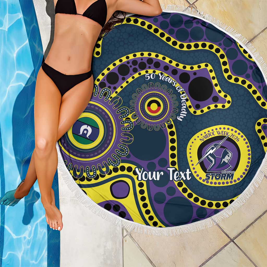 Storm NAIDOC Week 2026 Personalised Beach Blanket 50 Years of Deadly Aboriginal Art