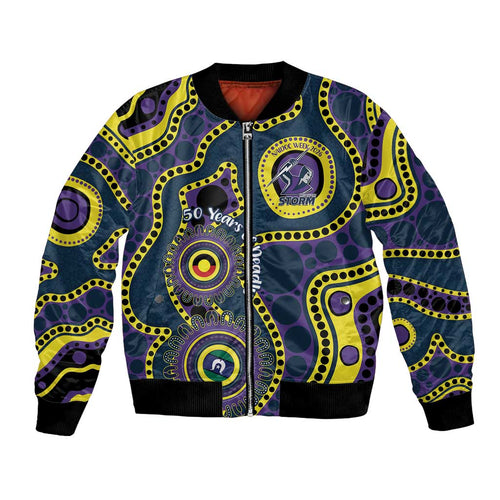 Storm NAIDOC Week 2026 Personalised Bomber Jacket 50 Years of Deadly Aboriginal Art