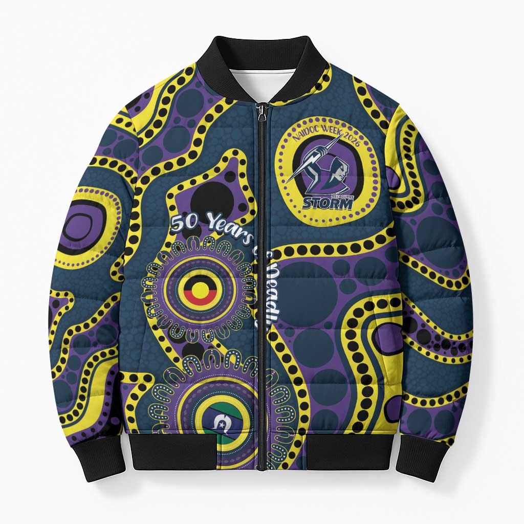 Storm NAIDOC Week 2026 Personalised Bomber Puffer Jacket 50 Years of Deadly Aboriginal Art