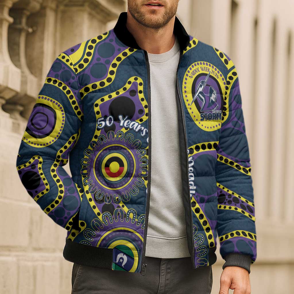 Storm NAIDOC Week 2026 Personalised Bomber Puffer Jacket 50 Years of Deadly Aboriginal Art