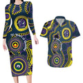 Storm NAIDOC Week 2026 Personalised Couples Matching Long Sleeve Bodycon Dress and Hawaiian Shirt 50 Years of Deadly Aboriginal Art