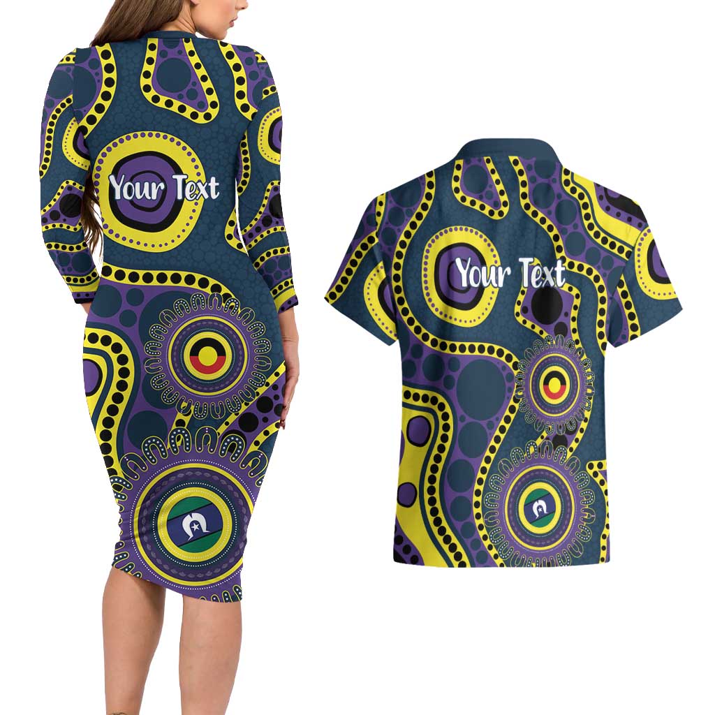 Storm NAIDOC Week 2026 Personalised Couples Matching Long Sleeve Bodycon Dress and Hawaiian Shirt 50 Years of Deadly Aboriginal Art