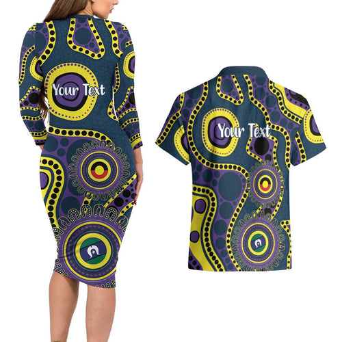 Storm NAIDOC Week 2026 Personalised Couples Matching Long Sleeve Bodycon Dress and Hawaiian Shirt 50 Years of Deadly Aboriginal Art