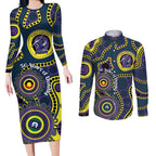 Storm NAIDOC Week 2026 Personalised Couples Matching Long Sleeve Bodycon Dress and Long Sleeve Button Shirt 50 Years of Deadly Aboriginal Art