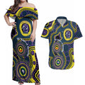Storm NAIDOC Week 2026 Personalised Couples Matching Off Shoulder Maxi Dress and Hawaiian Shirt 50 Years of Deadly Aboriginal Art