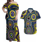 Storm NAIDOC Week 2026 Personalised Couples Matching Off Shoulder Maxi Dress and Hawaiian Shirt 50 Years of Deadly Aboriginal Art