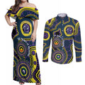 Storm NAIDOC Week 2026 Personalised Couples Matching Off Shoulder Maxi Dress and Long Sleeve Button Shirt 50 Years of Deadly Aboriginal Art