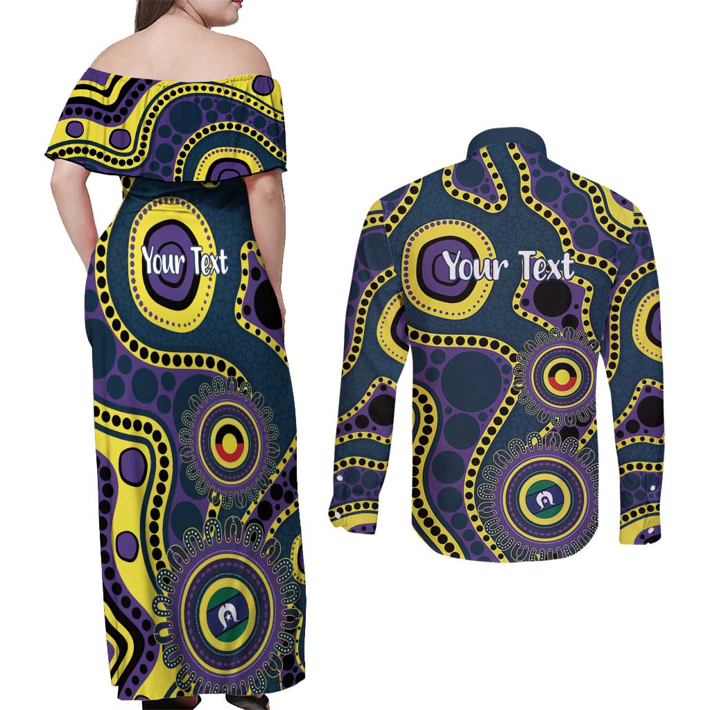 Storm NAIDOC Week 2026 Personalised Couples Matching Off Shoulder Maxi Dress and Long Sleeve Button Shirt 50 Years of Deadly Aboriginal Art