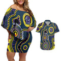 Storm NAIDOC Week 2026 Personalised Couples Matching Off Shoulder Short Dress and Hawaiian Shirt 50 Years of Deadly Aboriginal Art