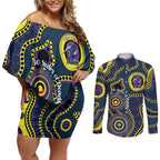 Storm NAIDOC Week 2026 Personalised Couples Matching Off Shoulder Short Dress and Long Sleeve Button Shirt 50 Years of Deadly Aboriginal Art