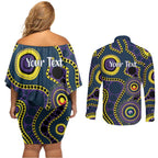 Storm NAIDOC Week 2026 Personalised Couples Matching Off Shoulder Short Dress and Long Sleeve Button Shirt 50 Years of Deadly Aboriginal Art