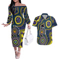 Storm NAIDOC Week 2026 Personalised Couples Matching Off The Shoulder Long Sleeve Dress and Hawaiian Shirt 50 Years of Deadly Aboriginal Art