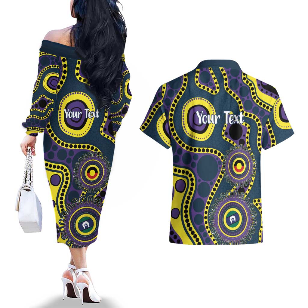 Storm NAIDOC Week 2026 Personalised Couples Matching Off The Shoulder Long Sleeve Dress and Hawaiian Shirt 50 Years of Deadly Aboriginal Art